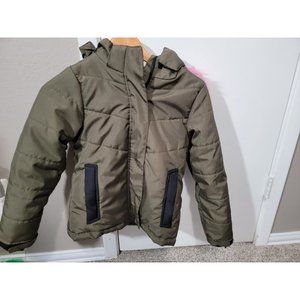 Point Zero Limited Edition Girl's Green Hooded Winter Coat,‎ Size 10